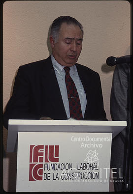 Pablo Robert Álvarez en el acto oficial de la inauguración de la Fundación Laboral de la Construc...