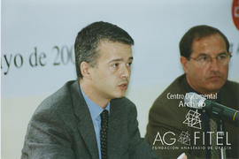Antonio Camacho dentro de las Jornadas de seguridad y salud. Aranjuez, 2000