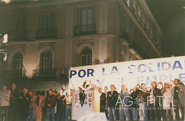 Concentración de UGT y CCOO en la Puerta del Sol de Madrid