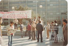 Concentración de trabajadores de Hierros Madrid, ante el Ministerio de Industria.