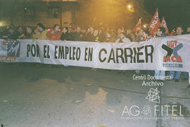 Manifestación por las calles de Madrid contra el cierre de la empresa Carrier