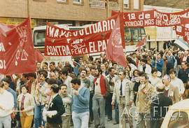 Manifestación del 1º de Mayo de 1985  de FEMCA-UGT bajo el lema “ Todos contra el Paro”
