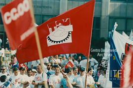 Concentración de trabajadores y delegados sindicales frente al Ministerio de Industria en defensa del empleo en el sector siderúrgico