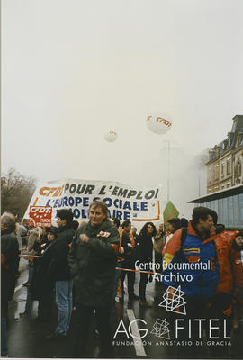 Manifestación de los sindicatos europeos en Luxemburgo por el empleo y la Europa social