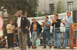Manifestación de trabajadores de Alcatel en protesta por los planes de despido de 1338 trabajadores