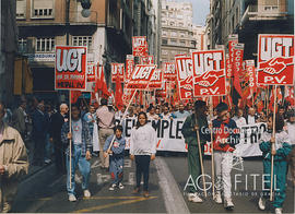 Manifestación con miembros de UGT-Metal País Valenciano