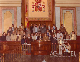 Retrato de representantes de UGT Andalucía en el interior del Congreso de los Diputados