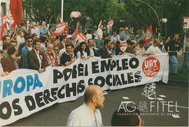 Manifestación en Madrid durante la «Jornada de Acción Europea: Por el Empleo y los Derechos Sociales»