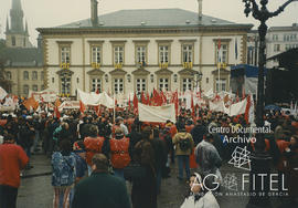 Manifestación conjunta de UGT y CC.OO en Francia