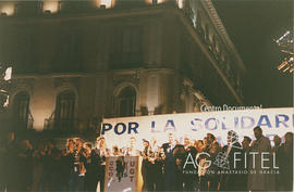 Concentración de UGT y CCOO en la Puerta del Sol de Madrid