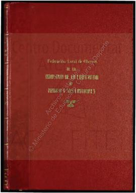 Libro de Actas  del Comité Central de la Federación Local de Obreros de la Industria de la Edificación de Madrid y sus limítrofes