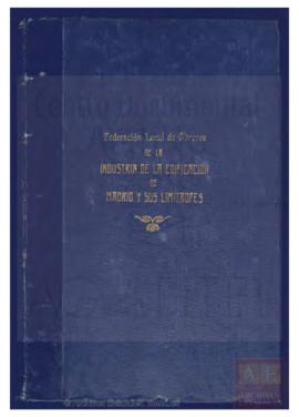 Libro de Actas del Comité Ejecutivo de la Federación local de la Industria de la Edificación de Madrid y sus limítrofes